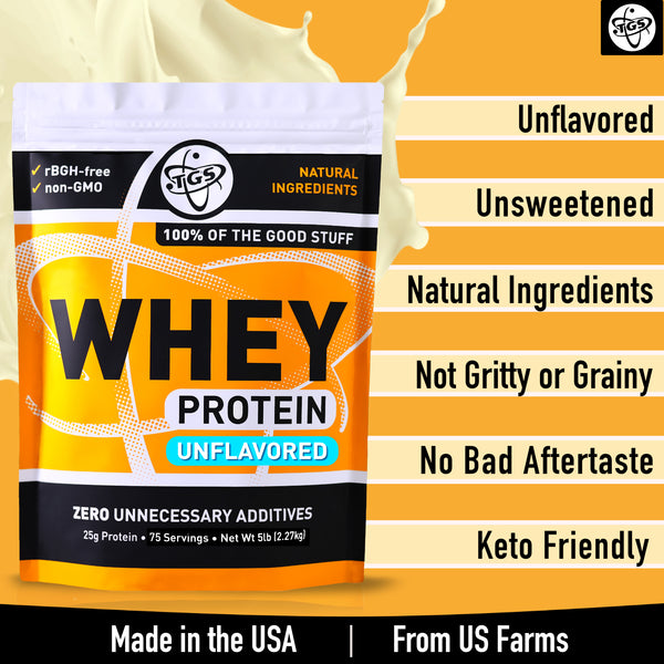 whey protein concentrate unsweetened not gritty or grainy, no bad aftertaste, keto friendly
